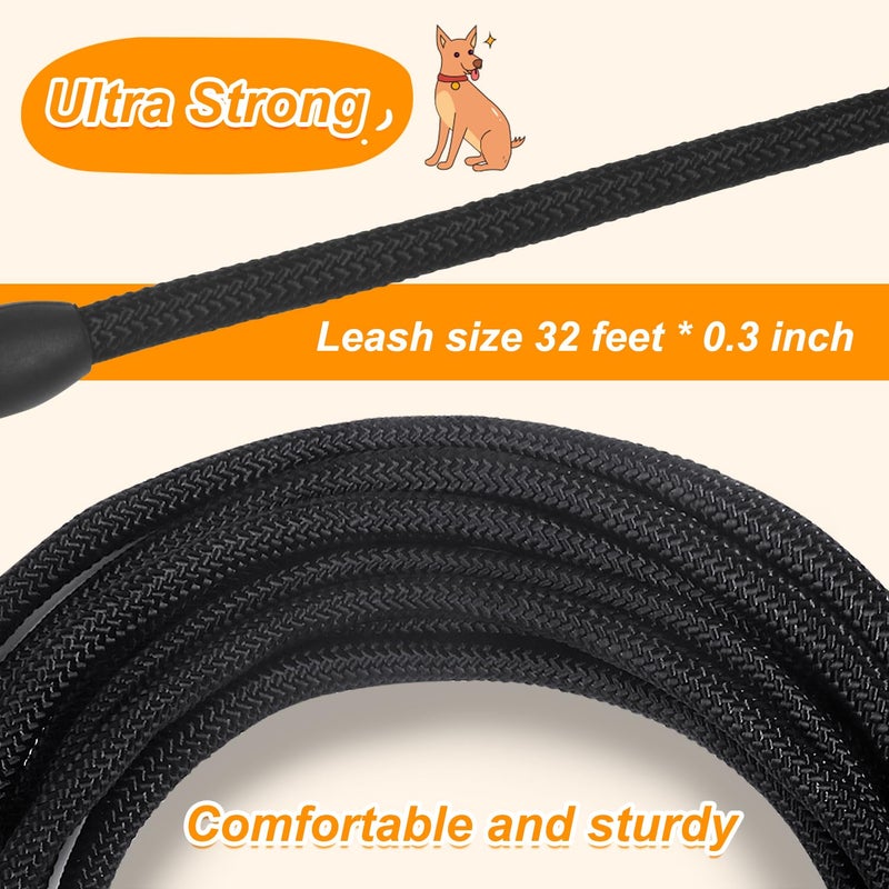 Vivifying Floating Long Dog Leash, 32ft Dog Training Leash for Outside and Yard, Durable Long Line Lead with Soft Handle for Camping, Hiking, Swimming, Beach and Lake (Black) - Image 3